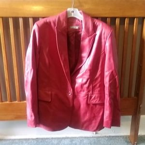 Red leather dress jacket